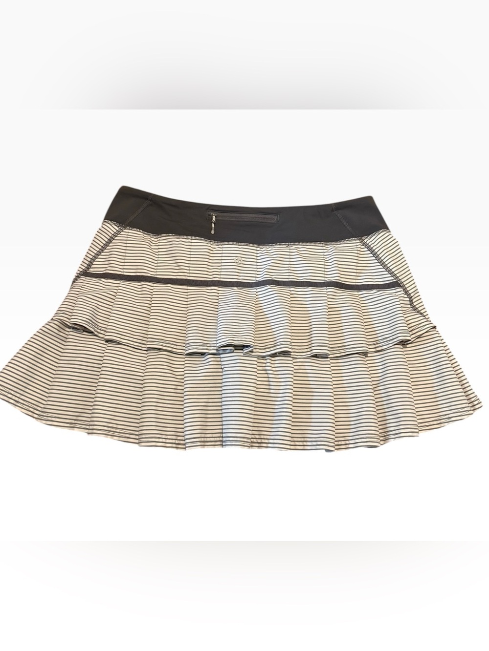 Lululemon Pace Setter Skirt Size 10 TALL Hyper Stripe Angel Wing Soot Light